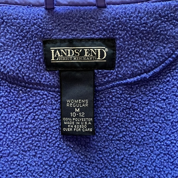 Lands' End- cobalt blue, PolarTec zip front jacket, Size 10-12, fleece w pockets - Picture 5 of 10